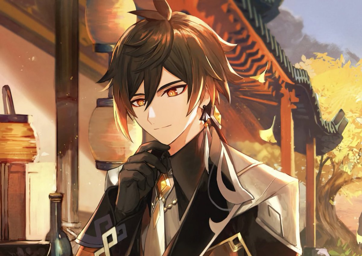 blueistblur's tweet photo. oh my gosh look at this character named zhongli from the hit anime genshin impact https://t.co/FIw6L4CFDt