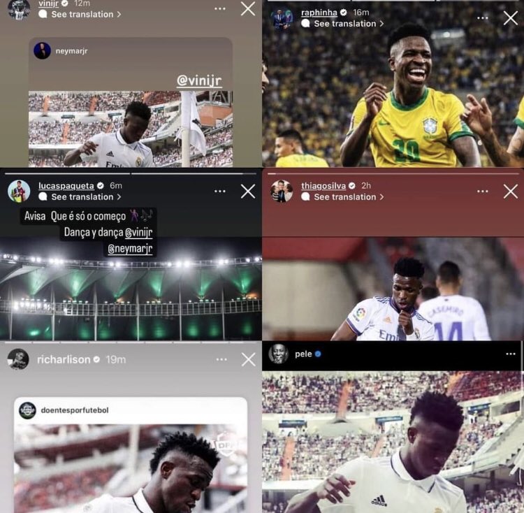 Algunos ven provocaciones, mientras tanto en Brasil es una forma de ver el futbol como en ninguna otra parte del mundo

Todos en Brasil hasta Pelé salen a defender a Vinicius