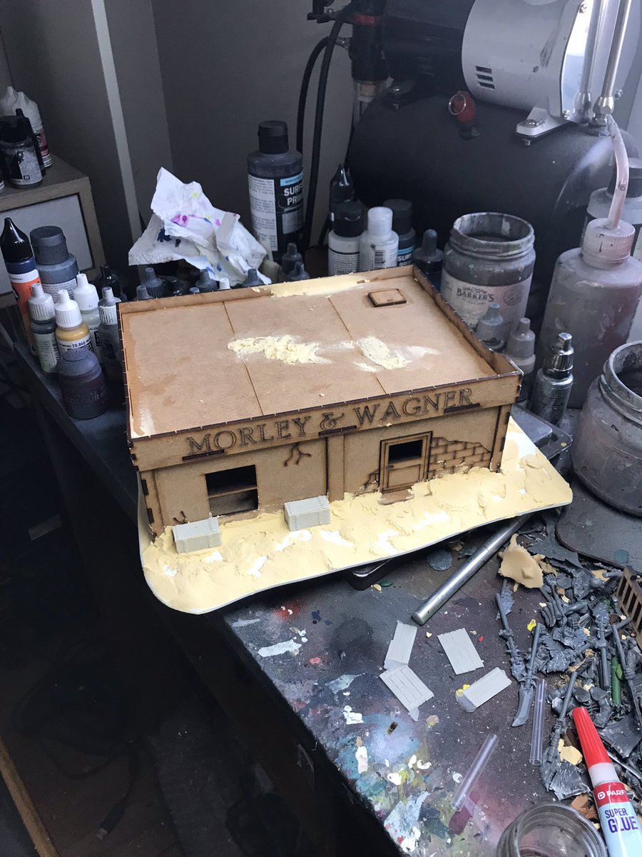 PukekoTabletop's tweet photo. Working on terrain for our first Malifaux event tomorrow! https://t.co/AoCfncPbF6