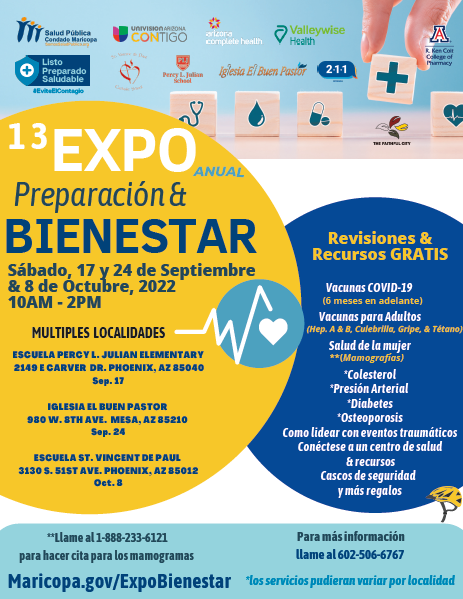 myvsuw's tweet photo. 📅 Happening tomorrow in Phoenix and Mesa! The Wellness Expo will have FREE health screenings, vaccinations and more. Mammograms will also be available by appointment only. ⬇️
#Freehealthfair #phoenix https://t.co/1bV8Vctg6o