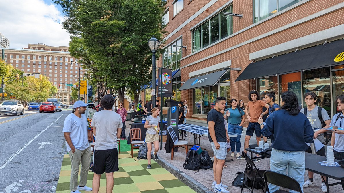 SPA_GaTech's tweet image. What a fantastic Park(ing) Day! Thanks to everyone that helped us create our Park(ing) spaces. A big thank you to @MidtownATL , @Xpressga , and @MARTAtransit  for joining us!

#ParkingDay2022