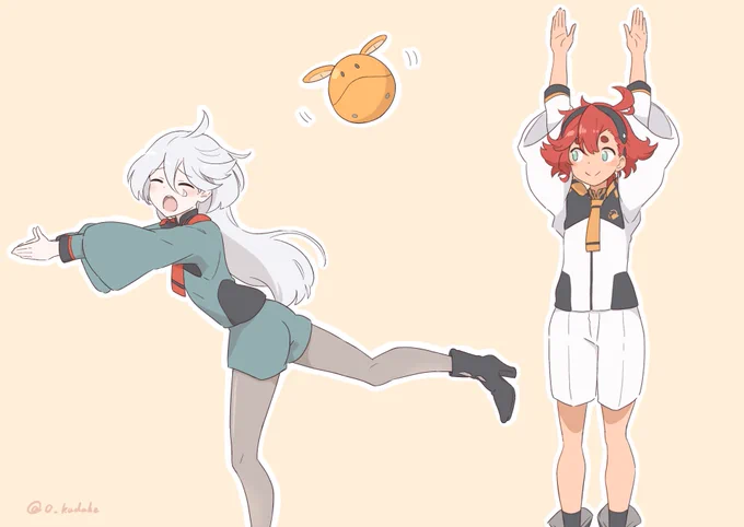 アニメ始まる前にどうしてもスレッタ&amp;ミオリネで見たかったやつ描きました #G_Witch #水星の魔女 