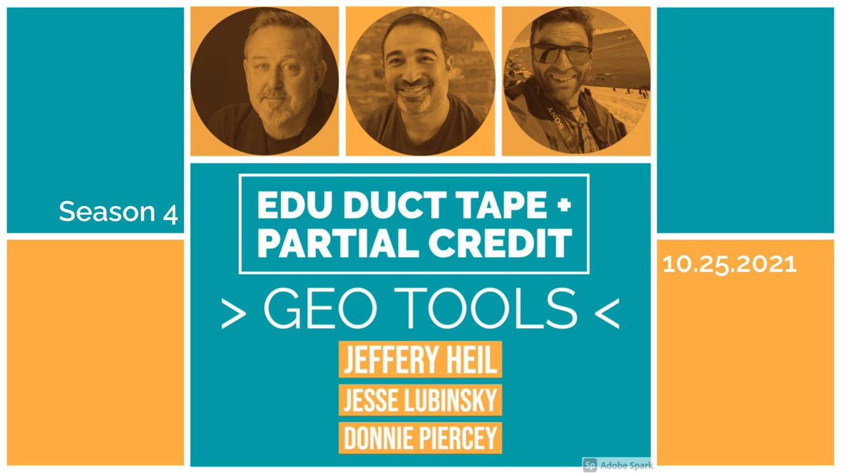 JakeMillerEdu's tweet photo. Get ready for lots of laughs AND learning!
The #PartialCredit Podcast guys—@jheil65 @JLubinsky, and @mrpiercEy—join me to discuss #GoogleEarth and other GEO tools!
Then go listen to Part 2 in their pod!
#EduDuctTape #GoogleWorkspaceEdu #EdTech
https://t.co/d1denj1TGZ https://t.co/ST6IcuKWix