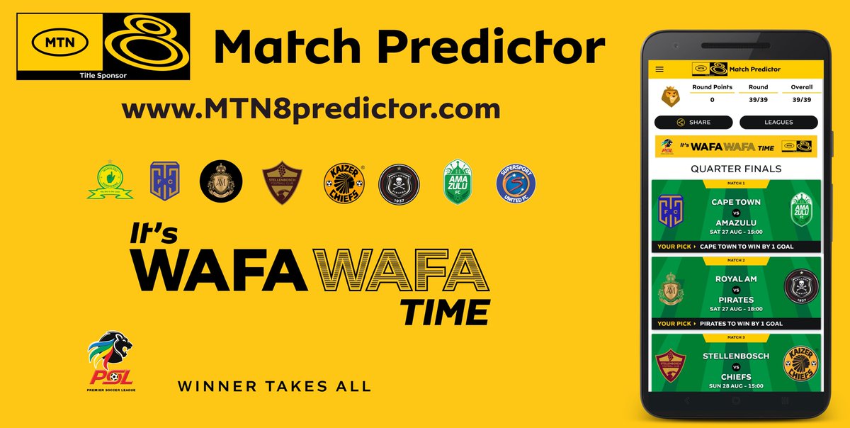 It's #WafaWafa time in the semis of the @MTN8⚽️ tournament. <a href="/orlandopirates/">Orlando Pirates</a> host <a href="/masandawana/">Mamelodi Sundowns FC</a> in the first leg. Who are you backing? Play the #MTN8 Match Predictor and win a share of R50,000 💰 in prizes. Enter now: mtn8predictor.com