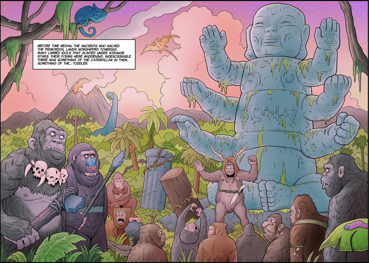 Our 100 page psychedelic apocalyptic graphic novel is coming soon! Here’s a sneak peek of a page by our amazing artists, <a href="/UlrichArtist/">ArtistChristopherUlrich</a> &amp; <a href="/Tim_Molloy_Art/">Tim Molloy</a>!

Chimerapillar &amp; Toddlerpillar holders will receive airdrops of the artworks with hi-res &amp; full commercial rights!