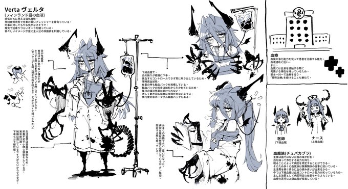 ヴェルタさんとタゥマーさんのキャラデザイン🩸🩸🩸
#捕食少女 