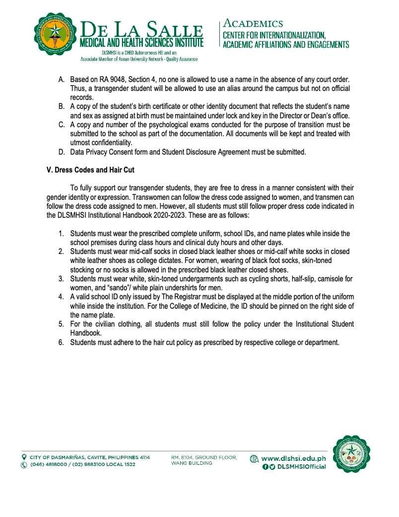 Bahaghari_PH's tweet photo. A VICTORY FOR EQUALITY AT DLSHSI!

Bahaghari welcomes the decision of the Institutional Student Council of the De La Salle Medical and Health Sciences Institute allowing LGBTQIA+ students to express their authentic selves without fear of repressive dress and haircut policies. https://t.co/VwT4bhZNtt