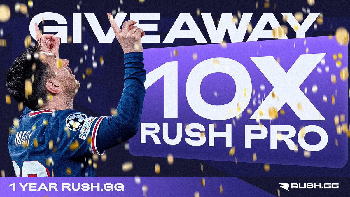 RUSHGGFIFA's tweet photo. ⚽️ Year anniversary with https://t.co/jiwNc0nhnF! ⚽️

What a wonderful journey it was, and we want to celebrate by giving away 10 RUSH Pro to our community!

In order to participate, you need to:

❤️ &amp; 🔁
🏃🏽🏃🏽tag 2 friends

Good luck 🍀 https://t.co/Kw2VQpqBKj