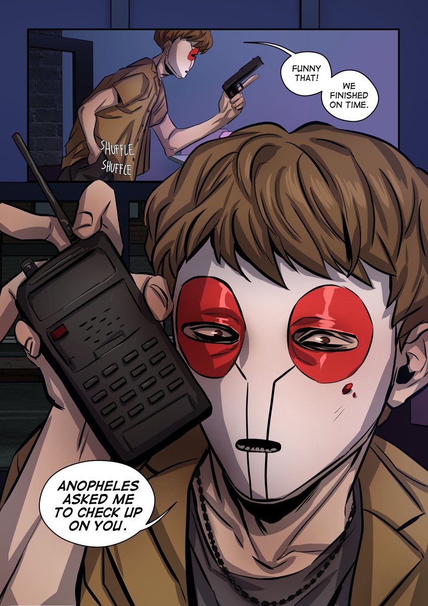 thecommunecomic's tweet photo. Page 114 with 24 looking like fnaf animatronic #comic #illustration #horror https://t.co/DmHXU5A1Uf