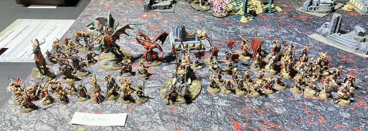 ShadowConAoS's tweet photo. Armies are out on parade for voting of the Coolest Army! 

Really great standard of hobby and ingenuity on display this weekend. 

Players will pick the 3 coolest forces &amp; each judge also gets to give a prize for their coolest army/model/lore of the weekend!

#ShadowInTheWest https://t.co/5TPca8brlx