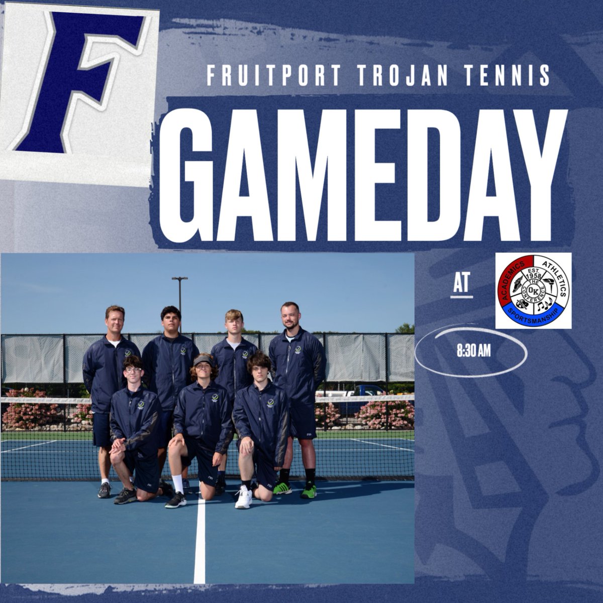 Trojan Tennis Game Day!
Fruitport at OK Blue Championship
8:30am- AT Spring Lake

Go Blue!