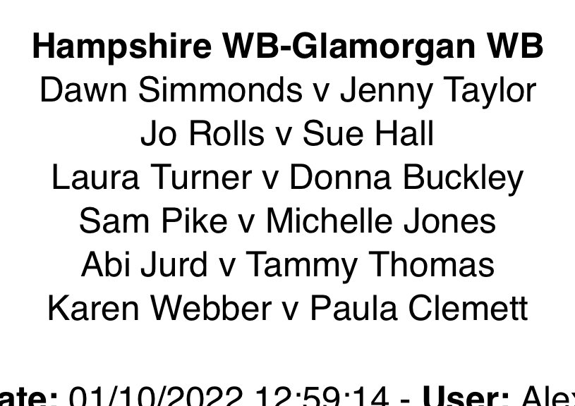 HCDOdarts's tweet photo. Hampshire V Glamorgan
Ladies B draw! 🎯 https://t.co/HRghI12ohS