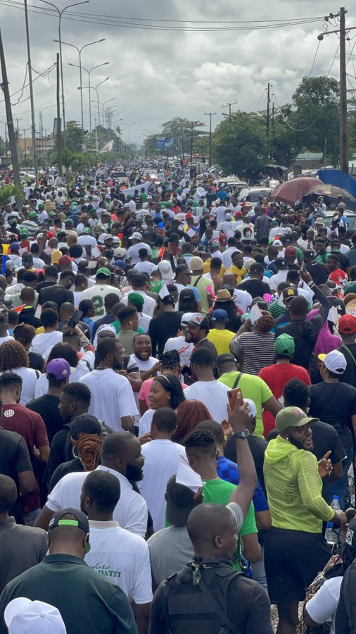 Remember if you're not physically at the Rally grounds your job is to RETWEET 🔥🔥🔥 #ObidientLagosRally #4MillionMarch4PeterObi #4MillionMarchForObiDatti