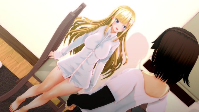 #COM3D2
「突然の雨でビックリしました......ワイシャツありがとう、神奈君」

「大丈夫大丈夫。それより風邪引かないように、シャワーも借りていっていいよ。雨、まだまだ止まないみたいだし」 