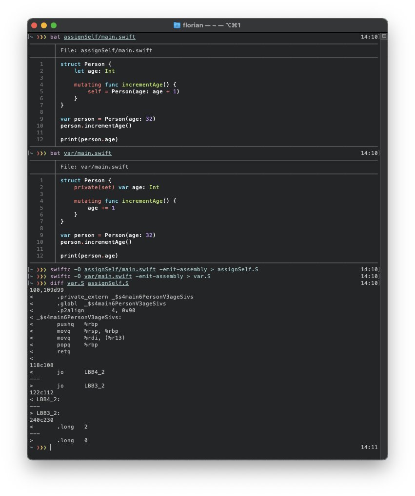 Olotiar's tweet photo. @v_pradeilles Had to check. In the end, no difference in the resulting assembly besides the presence of the symbol corresponding to the setter for `age`. https://t.co/qPukOi0tzp