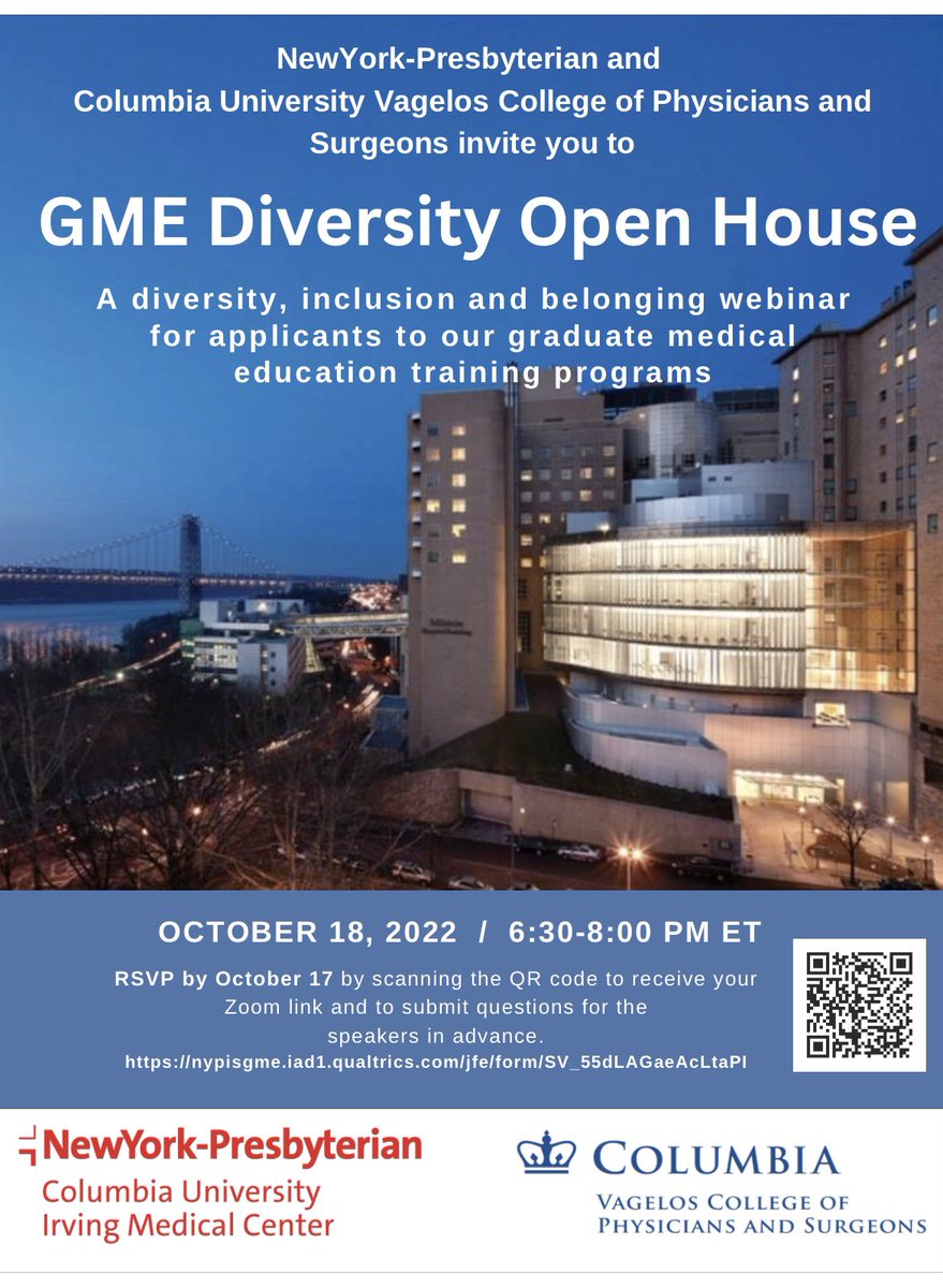 Columbia Urology (@columbiaurology) on Twitter photo 📢 Inviting all #AUA23 @columbiaurology applicants to attend this important webinar on diversity, inclusion, and belonging from our <a href="/nyphospital/">NewYork-Presbyterian</a> #GME.
Come see what we’re all about! 📢 Inviting all #AUA23 @columbiaurology applicants to attend this important webinar on diversity, inclusion, and belonging from our <a href="/nyphospital/">NewYork-Presbyterian</a> #GME.
Come see what we’re all about!