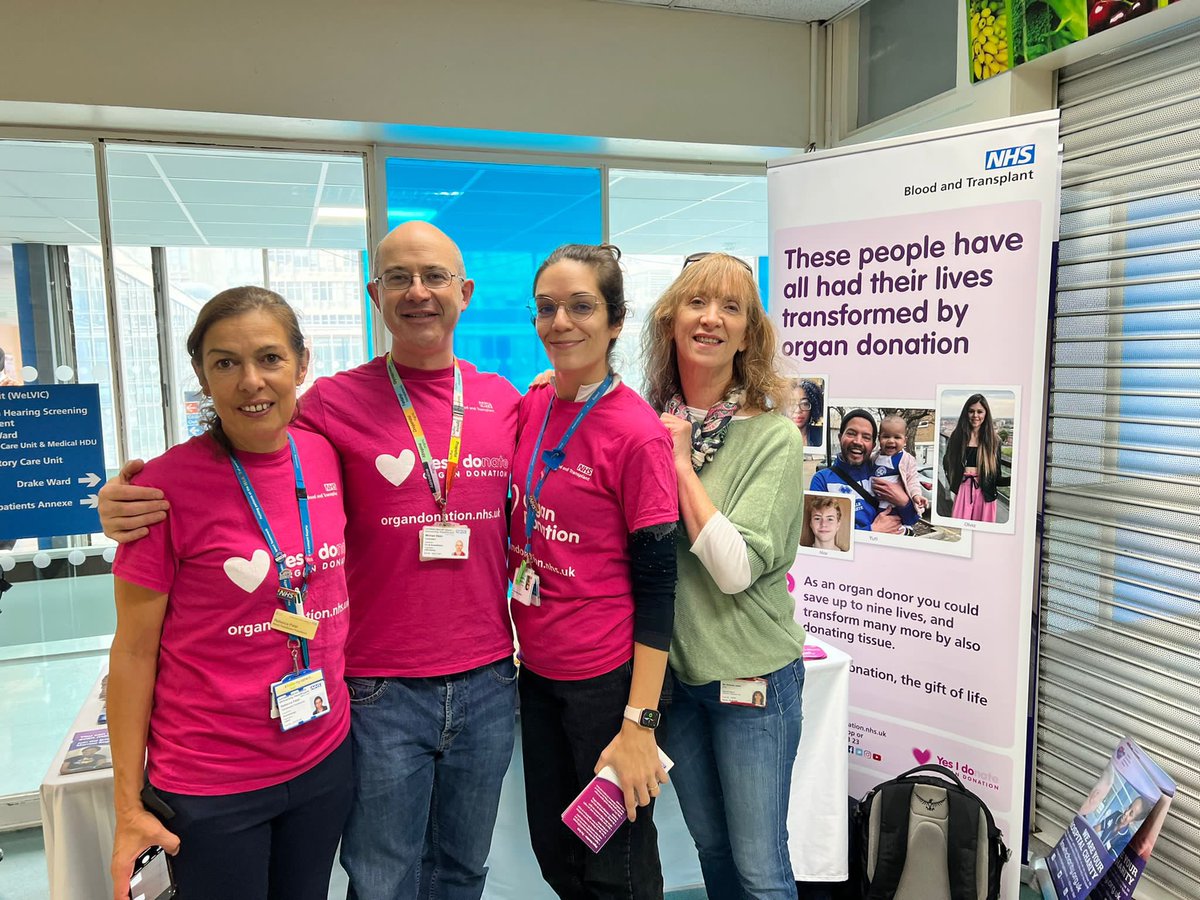 London_ODT's tweet photo. Our SNODs Lhiza and Sonia, joined by their CLOD, ODC chair and members of the hospitals team had a busy day yesterday promoting organ donation at @HillingdonNHSFT and @LNWH_NHS π#OrganDonationWeek https://t.co/NGPx5neSK4