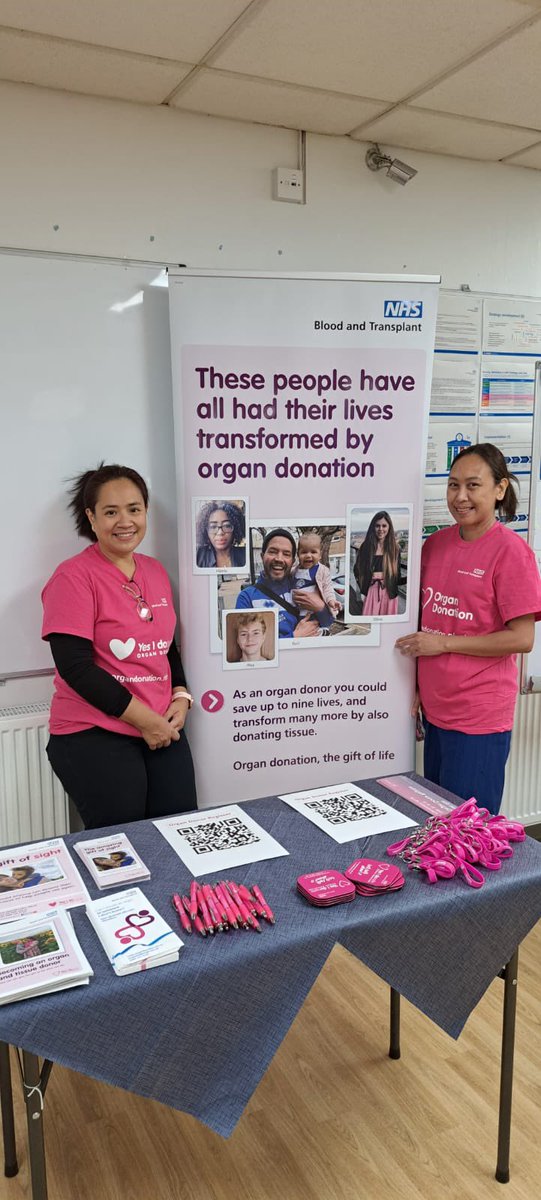 London_ODT's tweet photo. Our SNODs Lhiza and Sonia, joined by their CLOD, ODC chair and members of the hospitals team had a busy day yesterday promoting organ donation at @HillingdonNHSFT and @LNWH_NHS π#OrganDonationWeek https://t.co/NGPx5neSK4