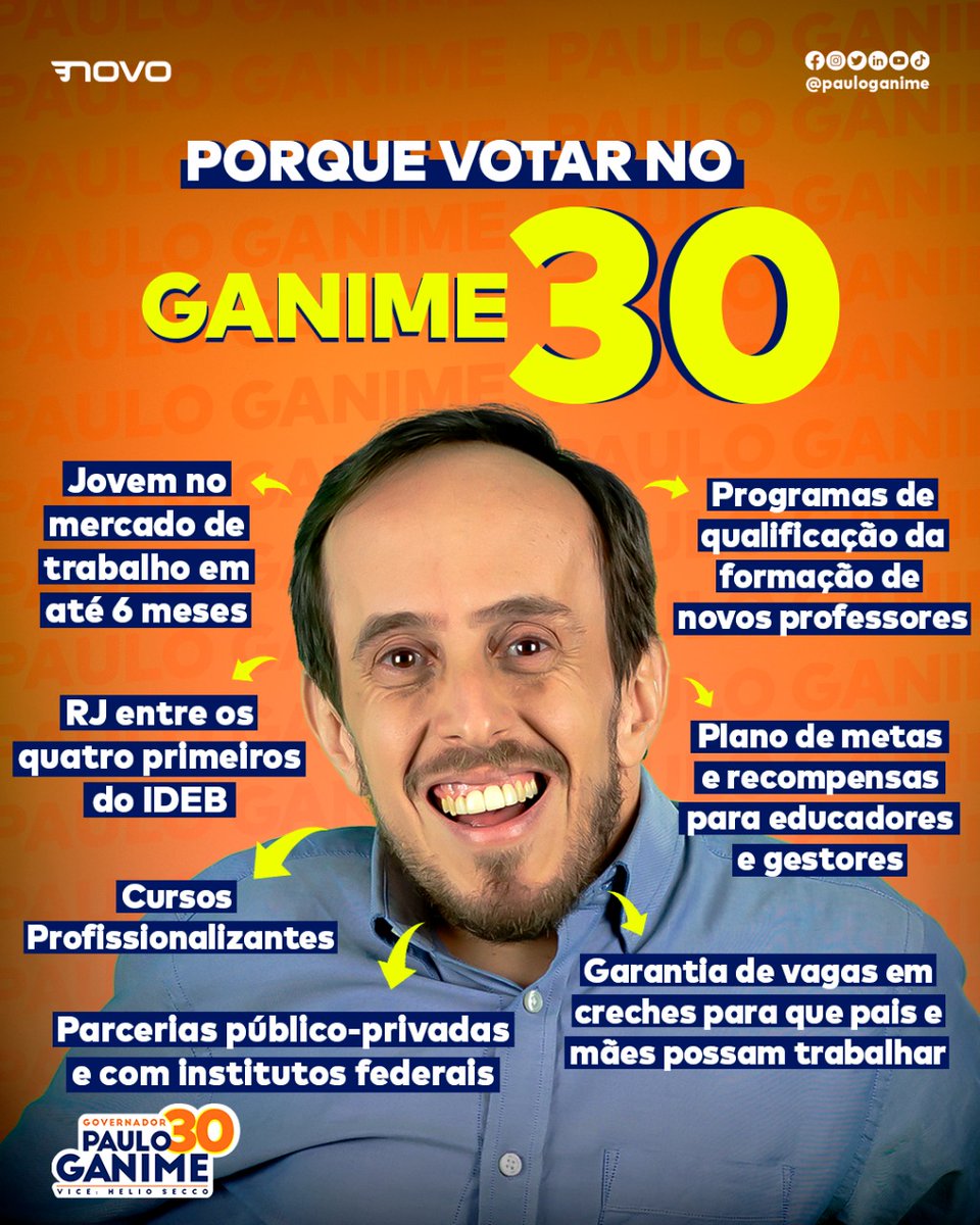 pauloganime's tweet photo. Quer mais motivos para votar 3️⃣0️⃣ AMANHÃ? 🤩

Então, confira algumas das minhas propostas para melhorar a Educação do nosso estado. 📝

Todas estão muito bem explicadas e elaboradas no plano de governo mais completo do RJ! 🚀

Uma história diferente é possível.
 #VoteGanime30 https://t.co/UrWWuGfM2d