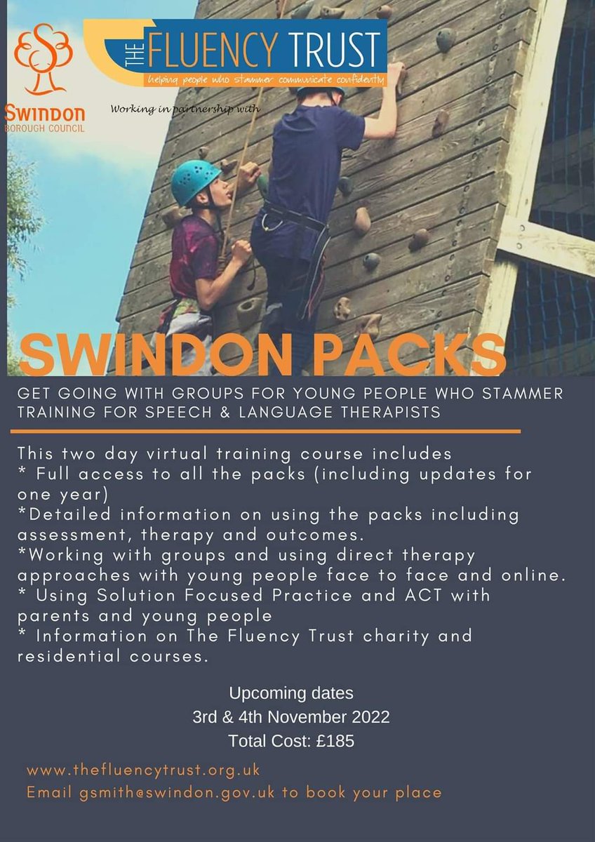 It's not too late, we still have some spaces available on our Swindon packs training. #stammer #stutter #getgoingwithgroups