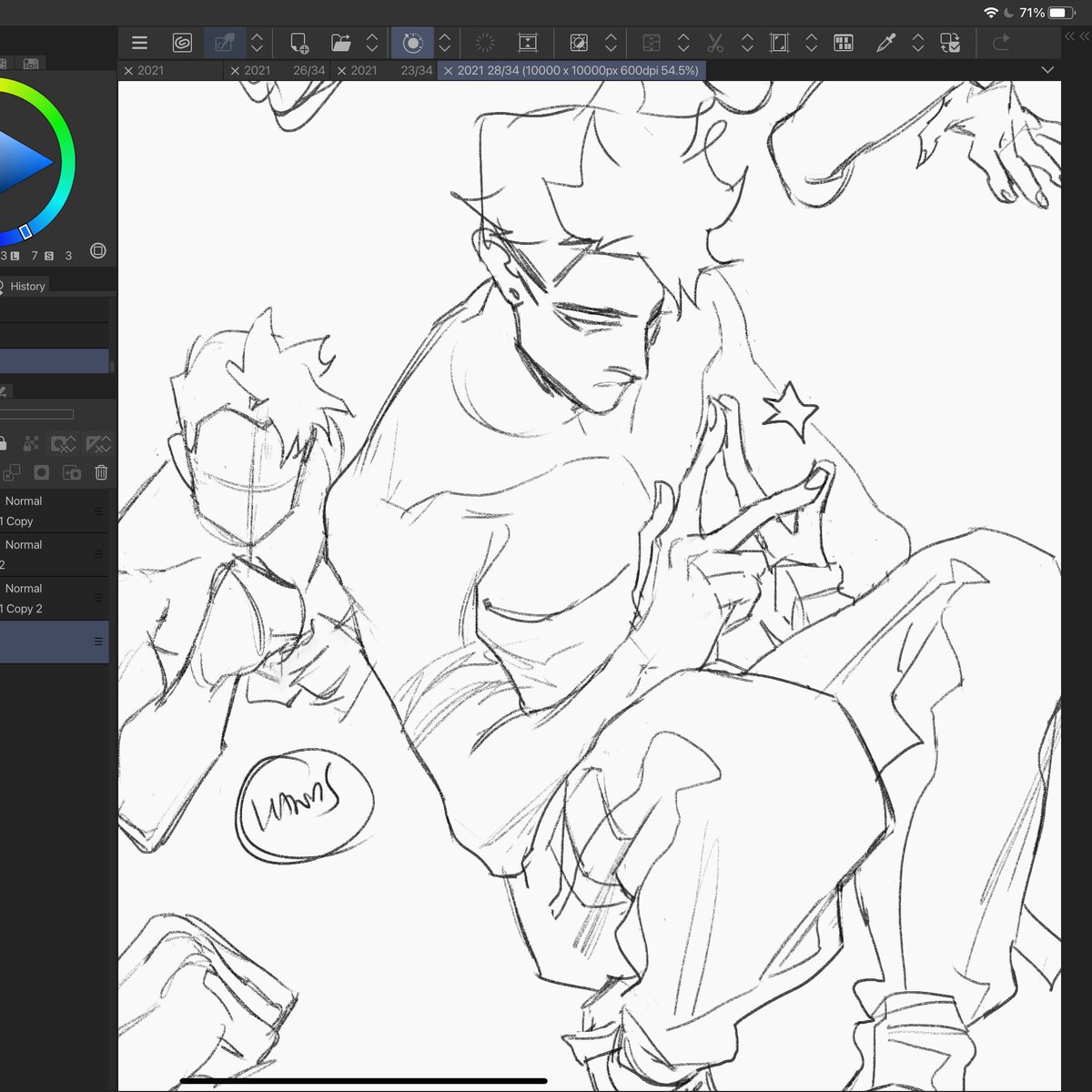 i wondered why this wasn't in my sketch zines then realised it was drawn last yr haha;;; one day!