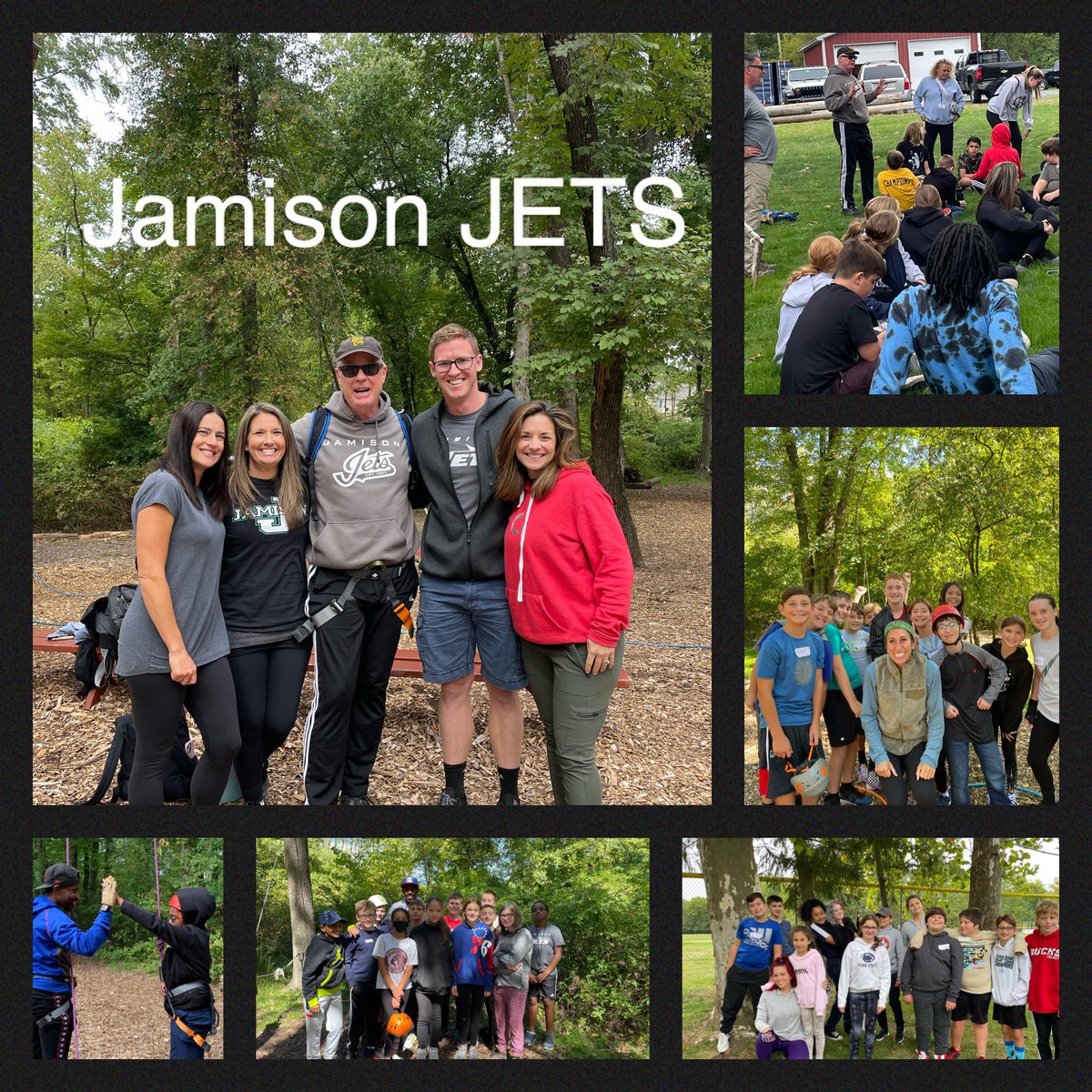 What a fantastic time <a href="/StecherAdventur/">Stecher Adventures</a> with the ropes course! Our sixth graders had a blast! A retired JET teacher is even a facilitator now. <a href="/CBQuinlisk/">Dan Quinlisk</a> Lessons learned and friendships bonded…mission accomplished! <a href="/CBJamisonES/">Jamison Elementary School</a>
