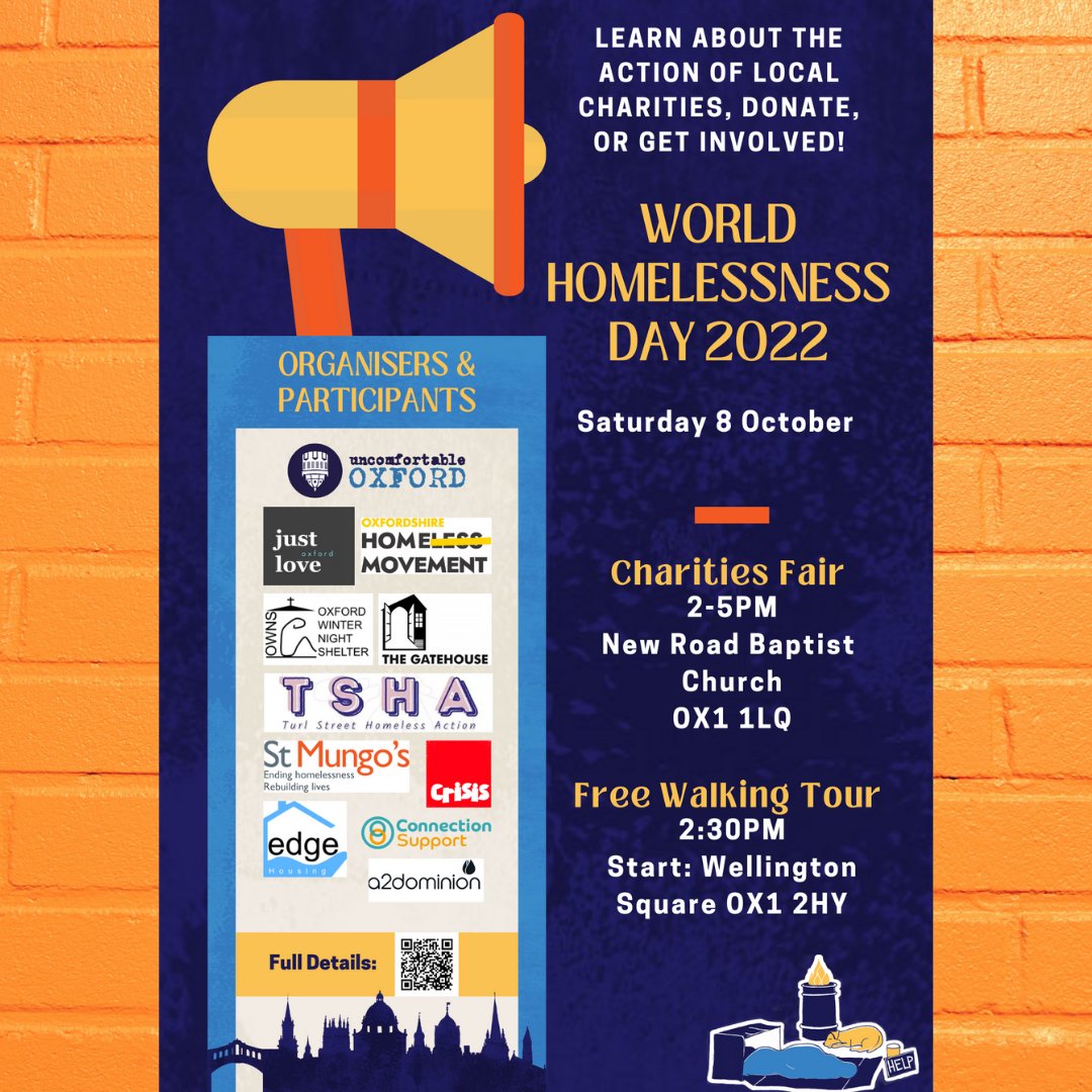 GatehouseOxford's tweet photo. Come along to these events on Saturday 8th October and find out more about homelessness and how you can get involved: More detail :-
https://t.co/LokwOtNmUB
#worldhomelessness #homelessOxfordshire #makeadifference https://t.co/ASzAxGfcKI