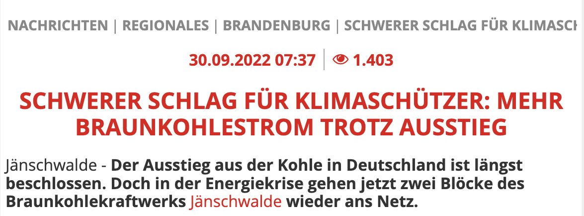 Was wohl passiert, wenn all die Redaktionen, die in klimaschädlichen Entscheidungen einen "schweren Schlag für Klimaschützer" sehen, herausfinden, dass wir Klimaschützer gar nicht die einzigen sind, die auf einen halbwegs intakten Planeten angewiesen sind.