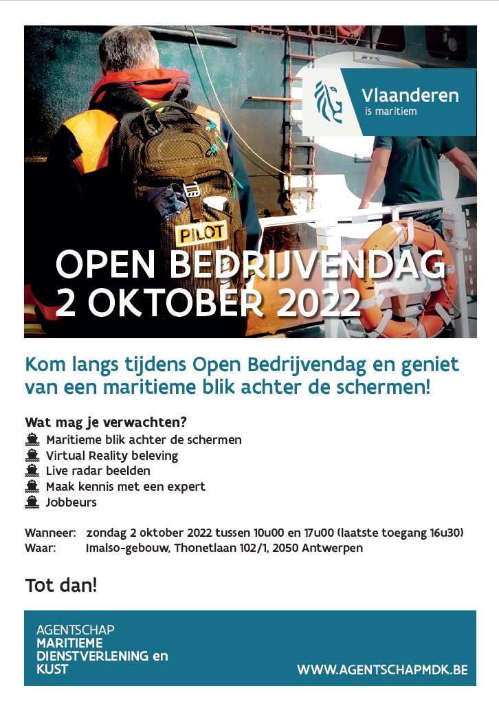 agentschapMDK's tweet photo. Nog geen plannen morgen? Bezoek ons op #openbedrijvendag en ontdek het reilen en zeilen van MDK.
โด๏ธ vaar virtueel mee
๐ neus in de giga wrakkendatabank
๐ volg de scheepvaart live
โ stel jouw vragen over een job op of naast het water
Tot dan!
#vlaanderenismaritiem #mdkinbeeld https://t.co/Qwp6FotPnd