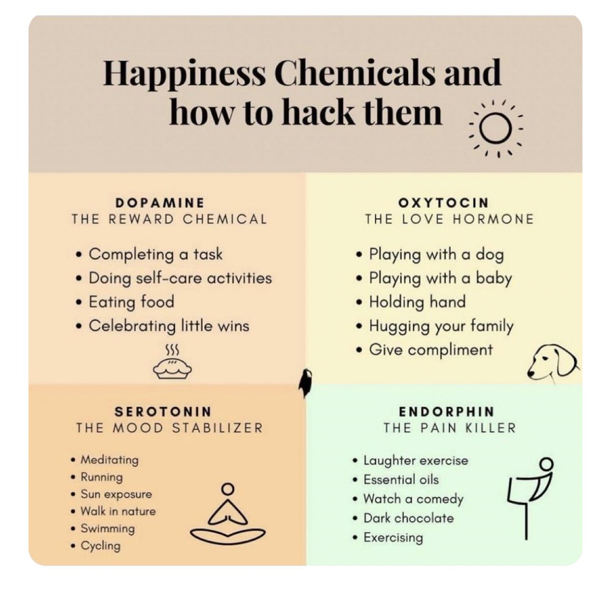 Boost your mood. Hack your happy hormones #dopamine #oxytocin #serotonin #endorphin