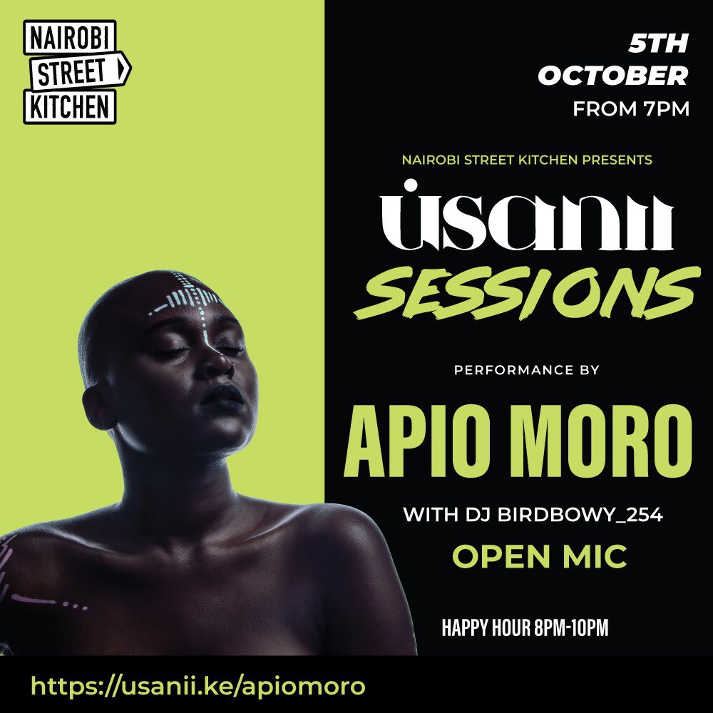 usanii_ke's tweet photo. The next usanii session we have Apio Moro   👏🏿
As usual it’s at @Nrbstrt_Kitchen from 7pm every Wednesday of every week😍..

You don’t want to miss out🥂

#usanii#usaniisession#nairobistreetkitchen#livemusic https://t.co/rTw97L6j3E