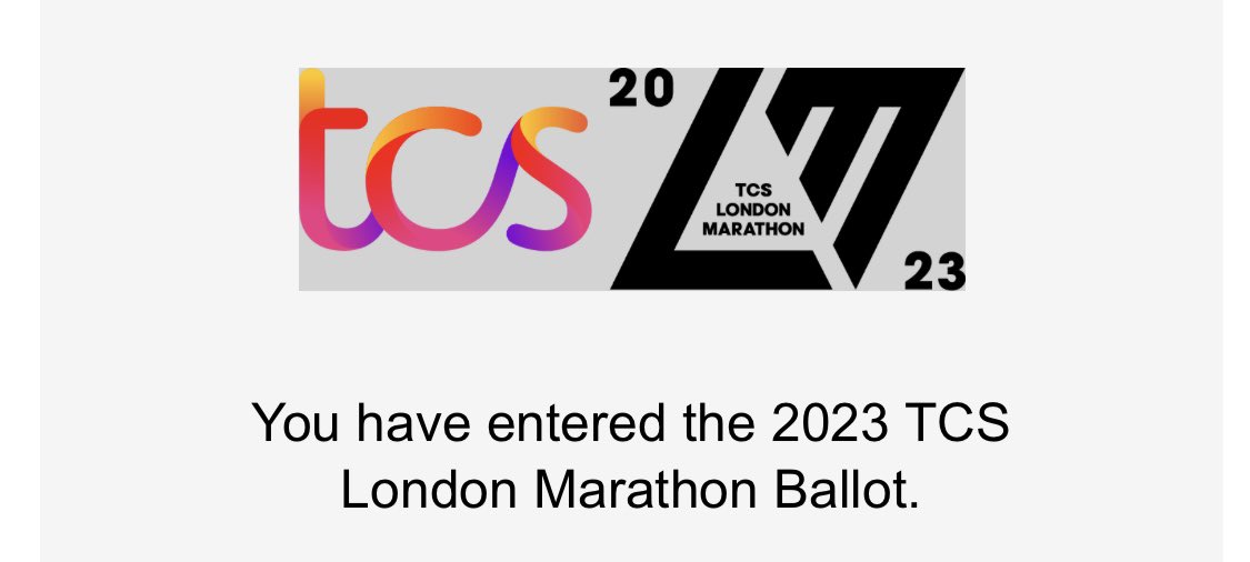 Fingers crossed for 2023!! 🤞🏻

Good luck to everyone running tomorrow! 💪 🏃‍♂️ 🏃‍♀️ <a href="/LondonMarathon/">TCS London Marathon</a>