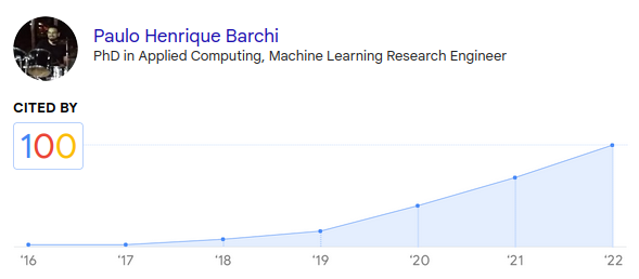 Happy to share that I've reached the "Cited by 100" milestone in Google Scholar!

scholar.google.com.br/citations?user…