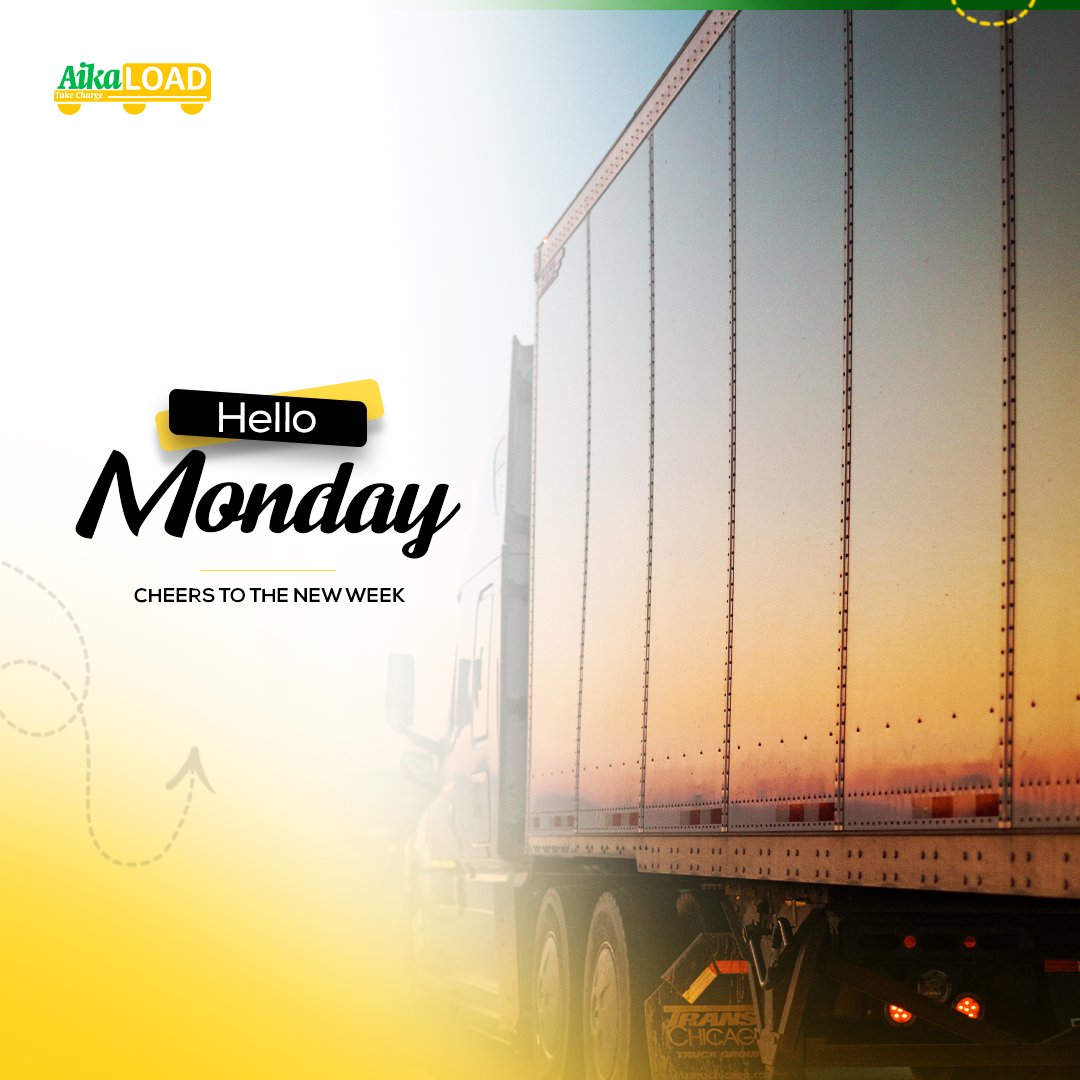 aikaload's tweet photo. Team Aikapremium is saying to all our customers, have a fruitful week. 
Cheers!!!

#truckdrivers #truckowners #freight #mondaydeliveries #newweeknewstart #septemberdelivery #loadowners #logisticscompany #getyourpvc #bbnaija #nigerianlogisticscompany #aikapremium #aikaloads https://t.co/eaVZxAeN4b