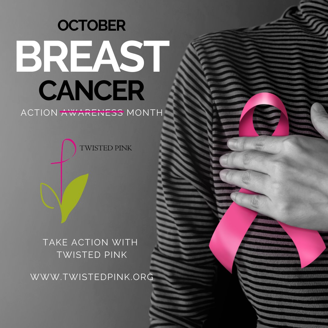 Breast Cancer Awareness Month:  We believe in action. 
 Act now to make a difference in someone's life or your own! 1 in 8 women will be diagnosed with breast cancer.  20-30% will progress to metastatic breast cancer (stage IV)  #Support #Research #Hope  #researchnotribbons