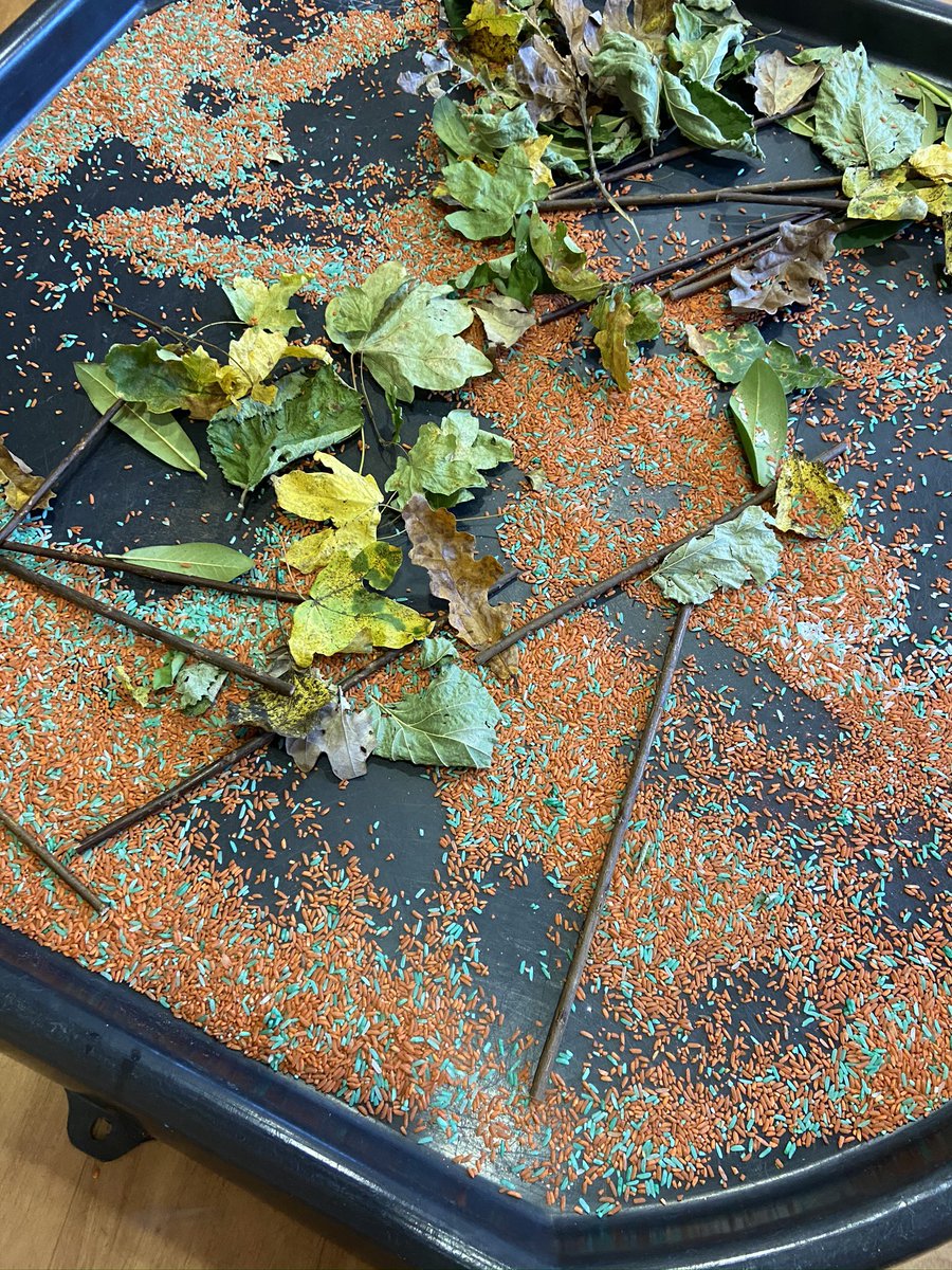 Before and after! -# autumntufftray #eyfs Finemotorskills