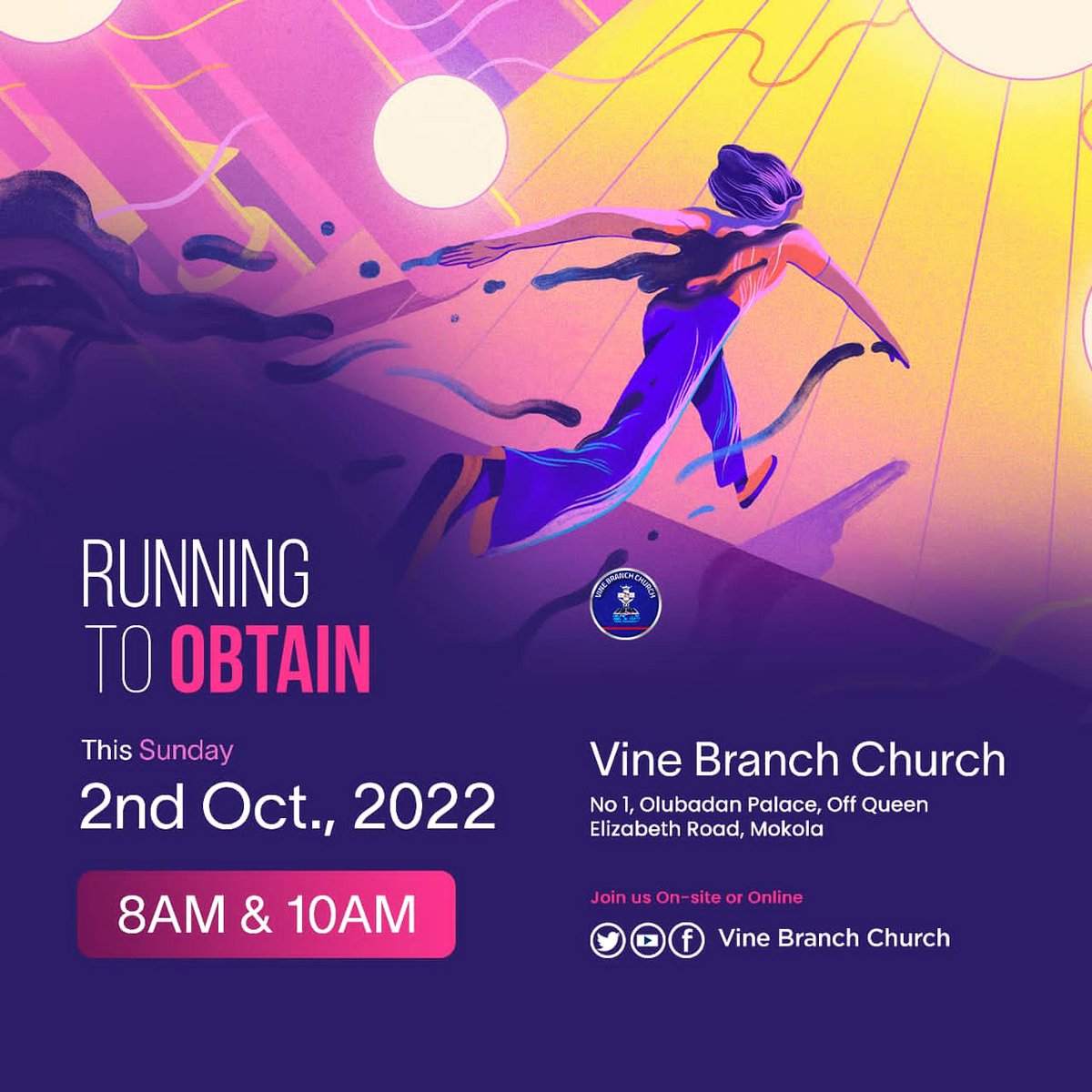 VBCmokola's tweet photo. Getting to the finish line is not enough, you have to win to stand out!
Come prepared for a life changing encounter this Sunday.
Invite someone.
This Sunday || 8AM &10AM
#RunningToObtain
#VBCService
#SpringService
#GloriousWorshipService https://t.co/EIsODk90sE
