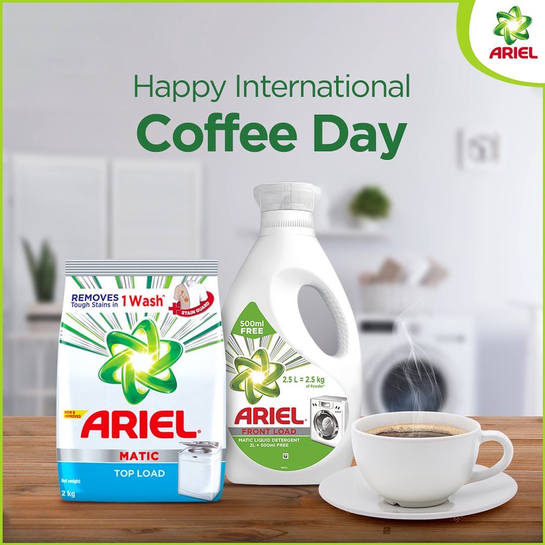 Celebrating the things that uplift our moods.

#Ariel #ArielIndia #Stainfree #InternationalCoffeeDay