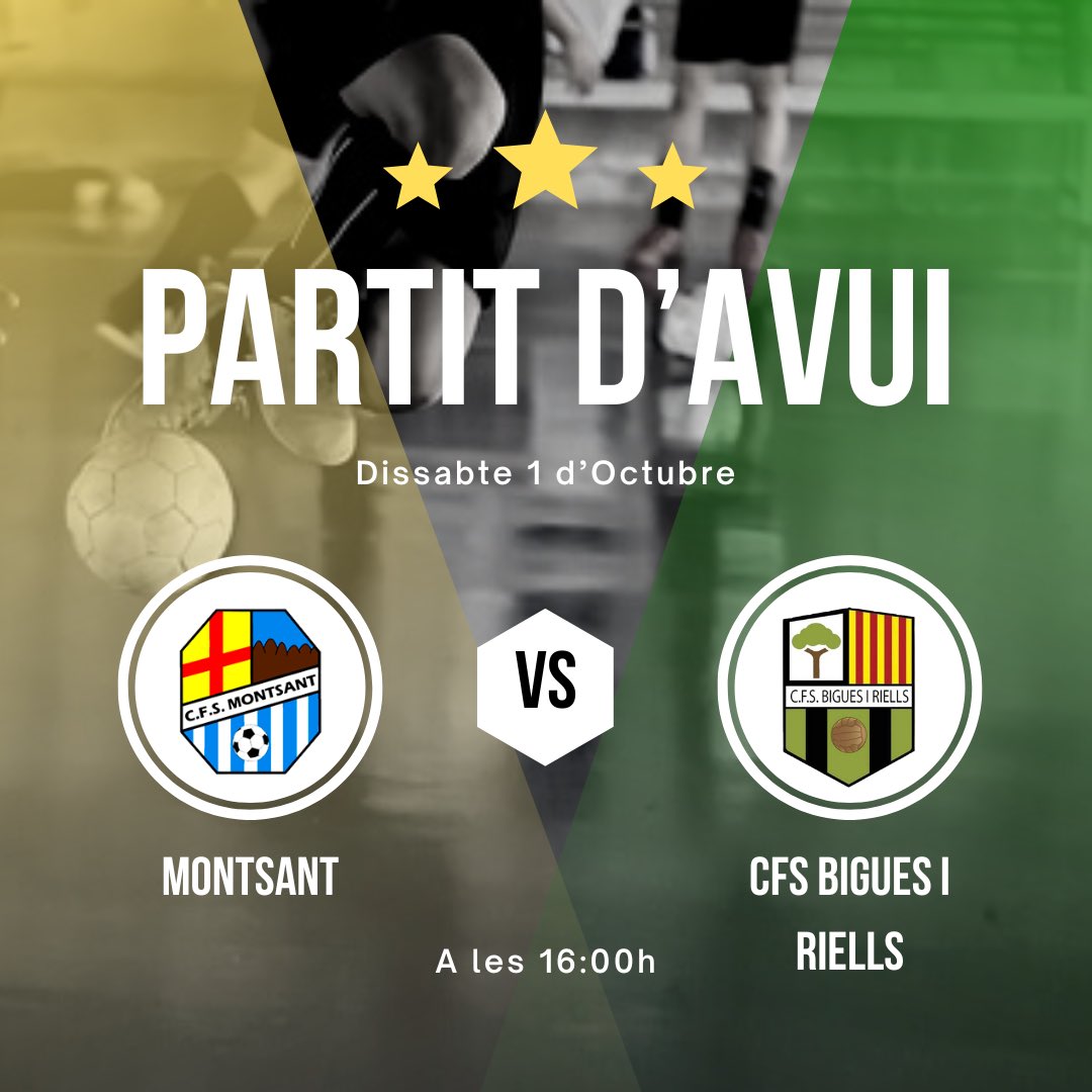 CFSBiR's tweet image. Avui primer partit de lliga CFS MONTSANT - CFS BIGUES I RIELLS ⚽️🙌🏼
