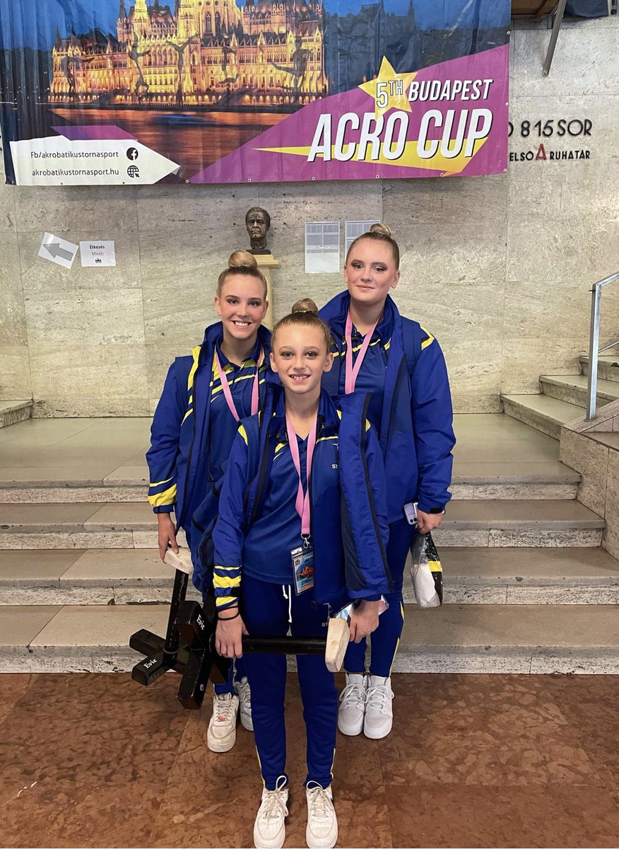 helenb100's tweet photo. Good luck to @stgymclub and Holly, Millie and Evie at the Acro Cup in Budapest @DameAllans @jamesbeard1 https://t.co/hszty10Xz8