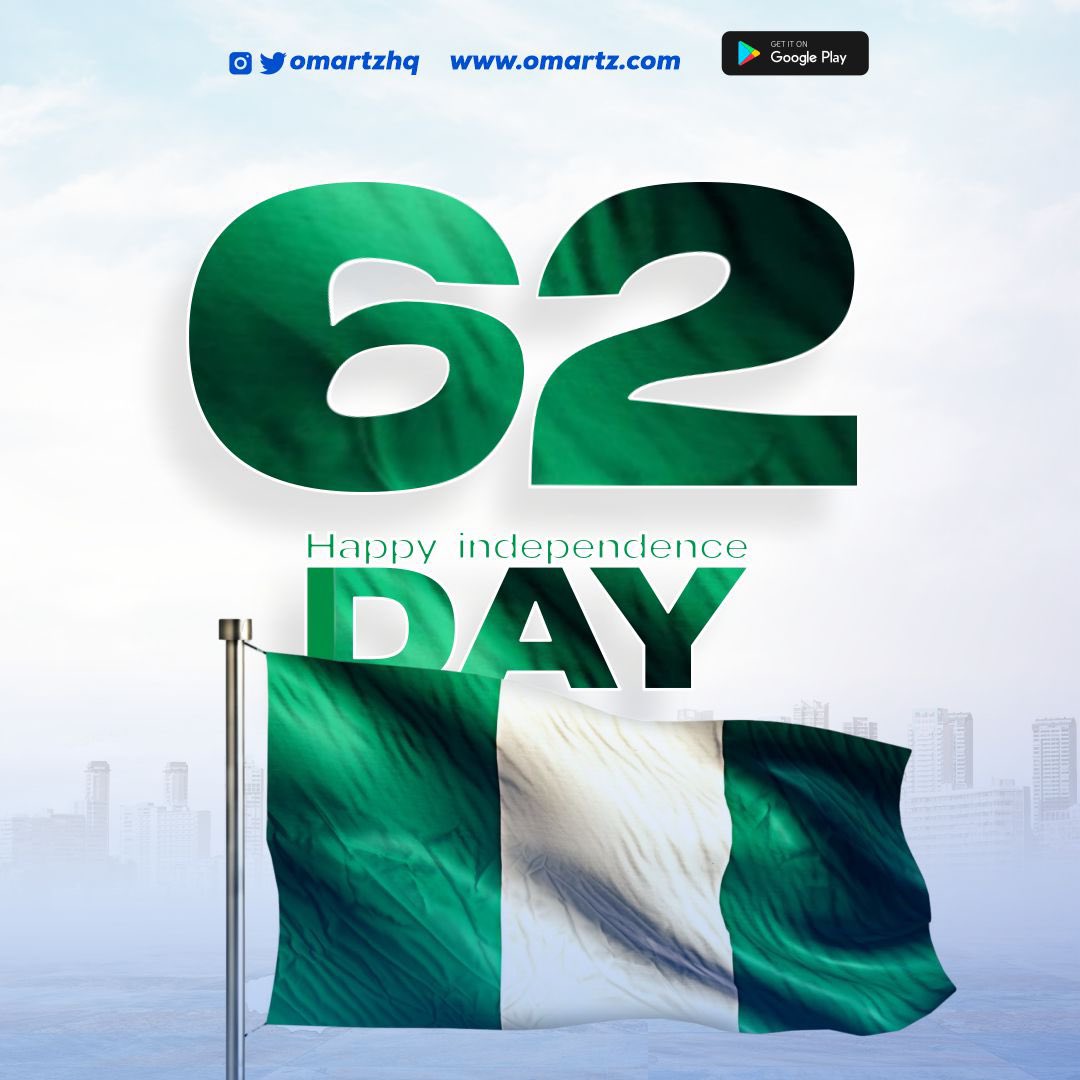 OmartzHQ's tweet photo. Happy 62th Independence day celebration Nigeria, we believe in you and we will do our best to make you great again.
#newmonth #openmarketzone #independenceday #ecommerce #omartz https://t.co/BDZmb5gczP