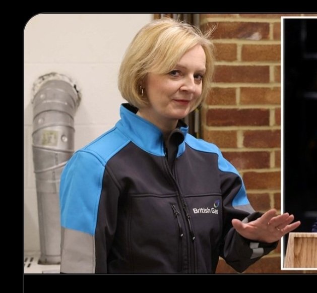 MrKehoe79's tweet photo. Liz Truss is a British Gas uniform is the Halloween costume of choice this year. https://t.co/QFRTOe56ff