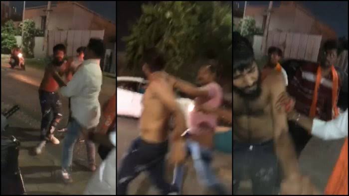 0fficialvirat's tweet photo. Bajrang Dal activists caught and beat up Muslim youths who were trying to enter Garba venues in Ahmedabad.

#BajrangDal
#Gujrat 
#garva 
#FIFA23 
#Muslims https://t.co/nVBr8pl0IF
