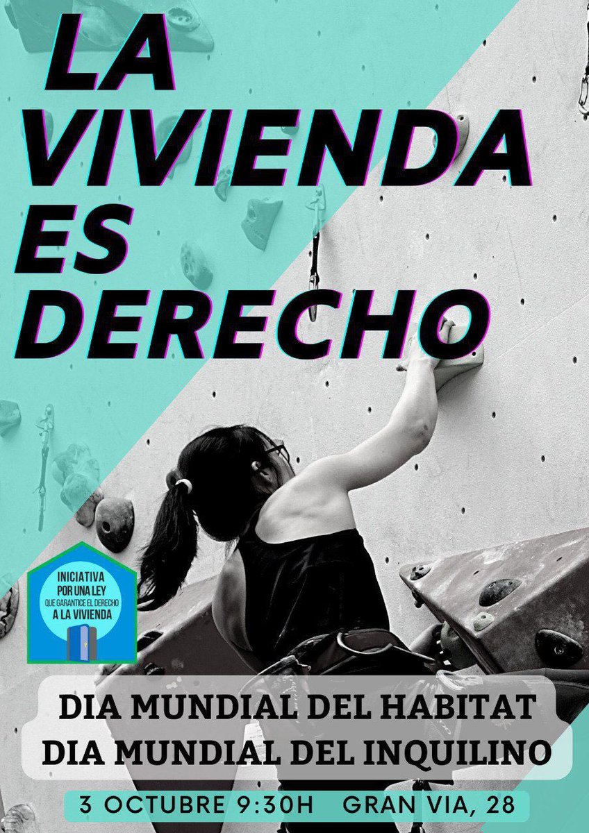 Aastarloa's tweet photo. #DíaMundialDelHabitad lunes 3 de octubre, a las 10 horas, acto-Performance en Calle Gran Vía. 28 por una #LeyVivienda garantista, como derecho subjetivo de ciudadanía y contra desahucios🔊 🤗#CoordinadoraVivienda #AmnistíaMadrid #SindicatoInquilinas #Pah #Frav https://t.co/L5GCqoClqb