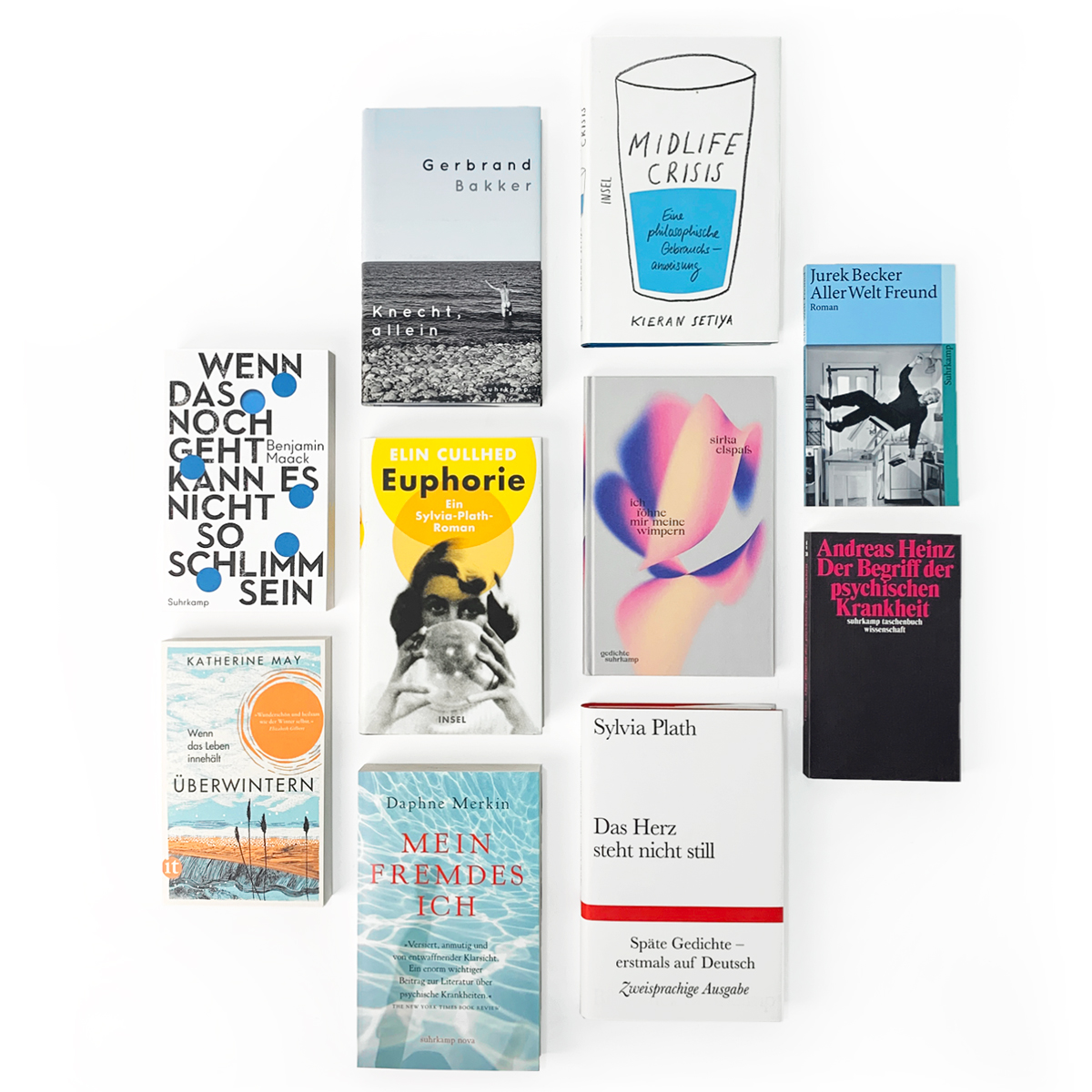 suhrkamp's tweet photo. Depressionen haben viele Gesichter – der Umgang damit auch. Ob intimes Memoir, wissenschaftliche Annäherung oder lyrische Auseinandersetzung – unsere Buchtipps zum europäischen #TagDerDepression geben vielfältige Einblicke in das Wesen der Krankheit: https://t.co/R8QK3UKMiS https://t.co/qrEWtijV6V