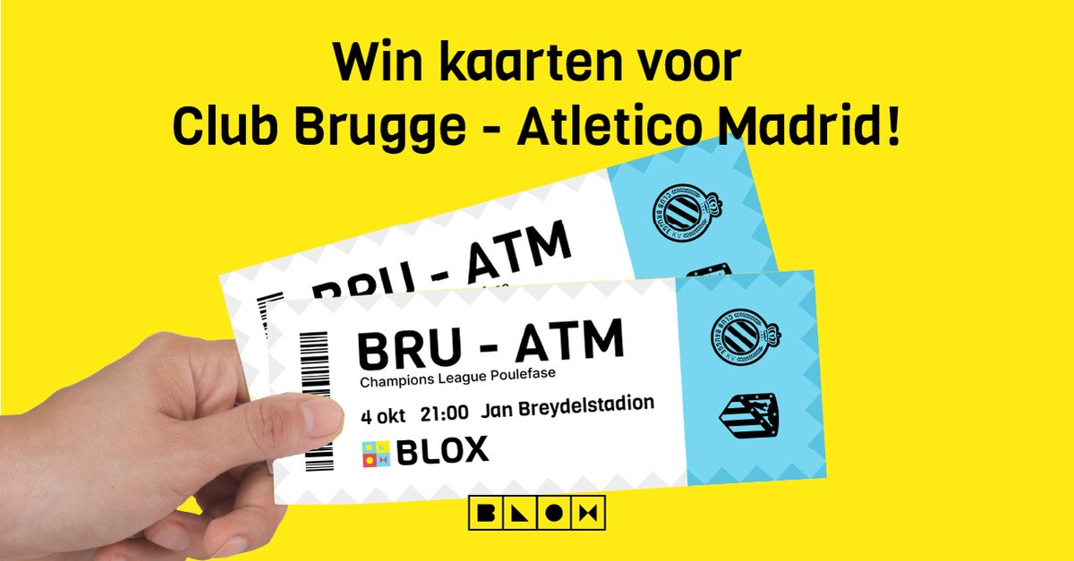 wearebloxnl's tweet photo. Wil jij kans maken op (2x2) business seat tickets voor de Champions League wedstrijd: Club Brugge - Atlético Madrid?🔥

Doe dan het volgende!
⭐ Tag je vriend(in) in de comments
⭐ Retweet dit bericht
⭐ Vertel ons met wie jij samen deze wedstrijd wil mee maken! https://t.co/qaFvq5sXZl