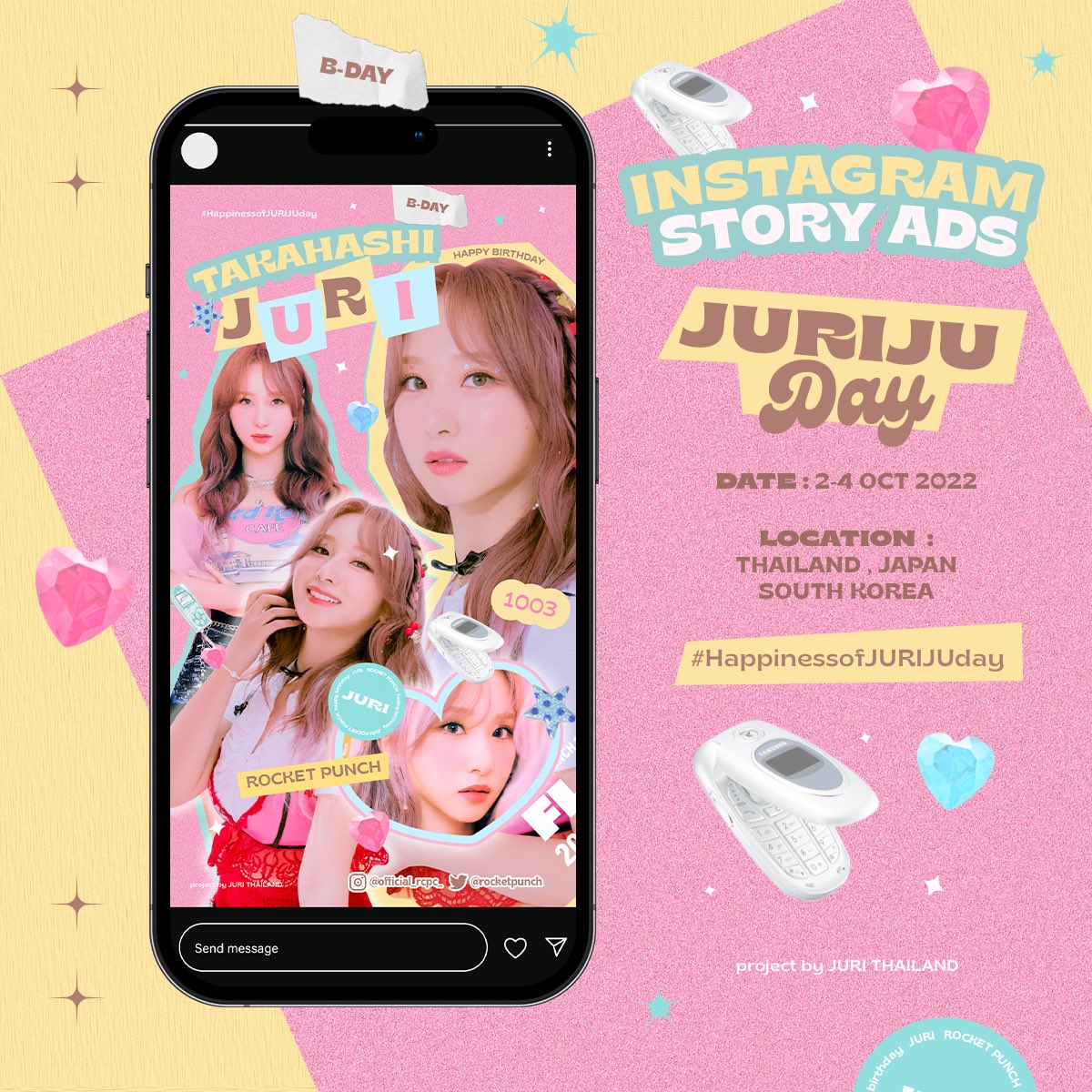 ʚ♡⃛ɞ 1003 𝘑𝘜𝘙𝘐𝘑𝘜 𝘋𝘈𝘠 ʚ♡⃛ɞ

IG Stories Ads by <a href="/juri_thai/">JURI🥚THAILAND</a> 
#HappinessofJURIJUday

✿ 2 - 4 Oct 2022
✿ Thailand - Japan - Korea

ใครพบเจออย่าลืมแคปมาอวด มาเปลี่ยน 1003 นี้เป็นวันของจูริจูกันนะคะ🌷

#행복을_줄게요_쥬리
#켓치의_비타민_쥬리쥬
#HAPPYJURIDAY #해피쥬리데이