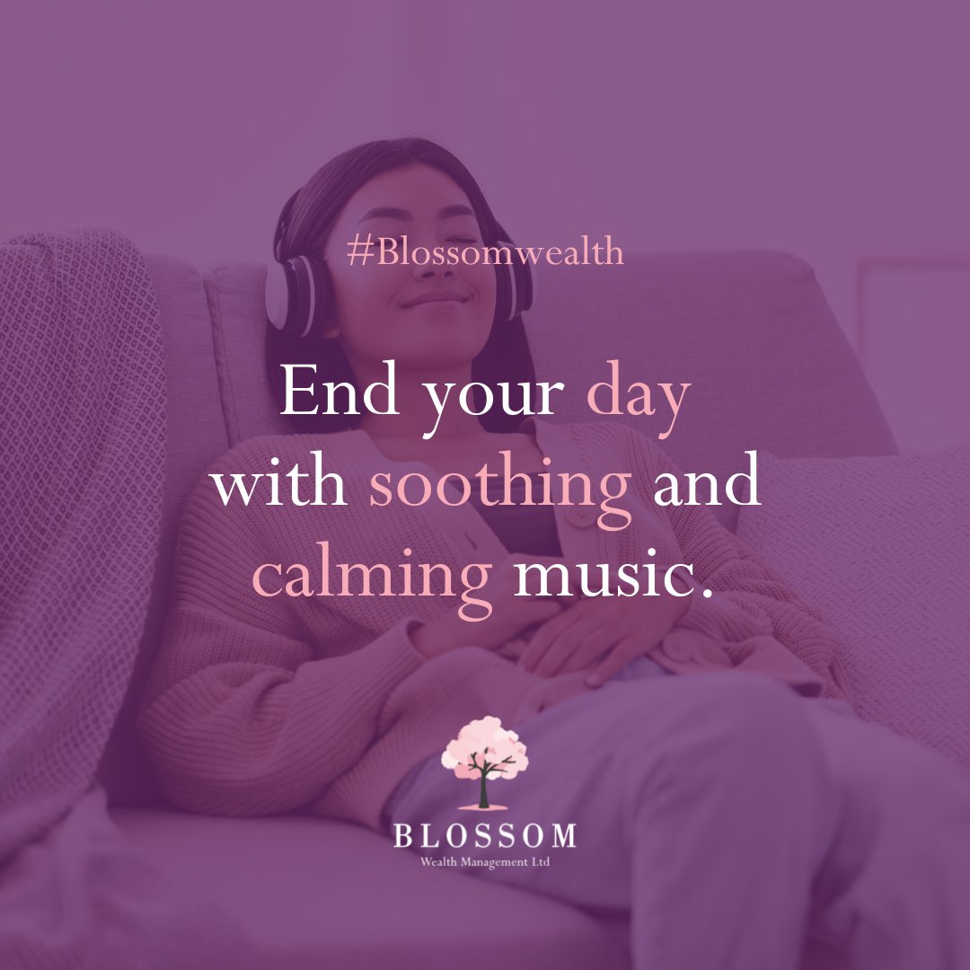 blossomwealth's tweet photo. Ending your day by listening to calming music can help reduce stress, fatigue, and depression and help you improve your sleep. 

#Blossomwealth #Wellness #Financialplanning https://t.co/g36xxDKsVi