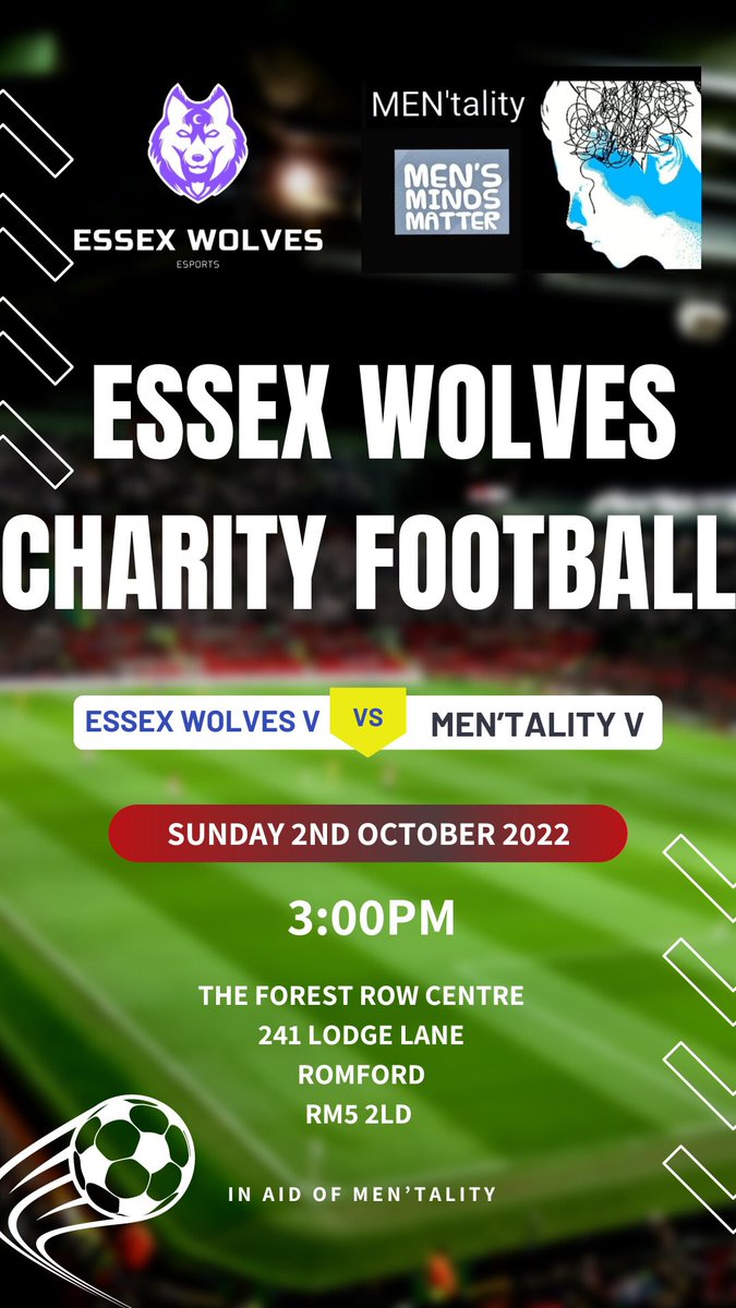 We’re pleased to announce that we will be working alongside <a href="/essex_esports/">Essex Wolves eSports</a> and <a href="/MENTALITYMH/">MEN'TALITY MentalHealth</a> as they look to continue their fundraising ventures through football. 

Starting tomorrow with the two teams coming together with all proceeds going to Men’tality