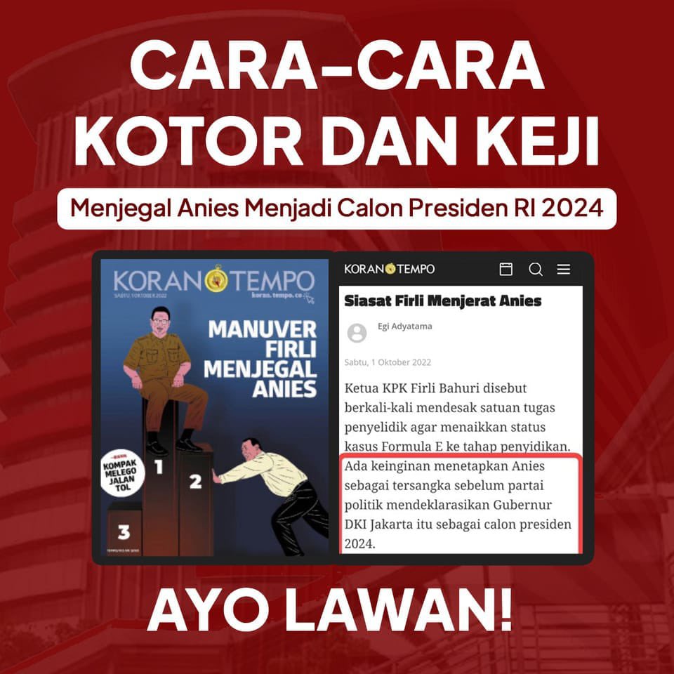 Ayoo kita lawan!!! ✊

#SaveAniesBaswedan